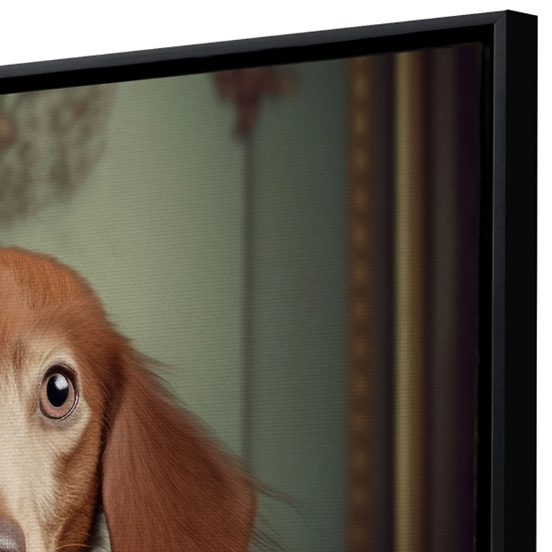 Charming Victorian Dog Framed Canvas Art Print