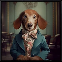 Charming Victorian Dog Framed Canvas Art Print