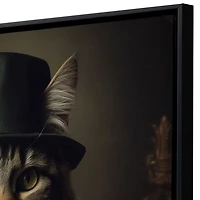 Charming Victorian Cat Framed Canvas Art Print