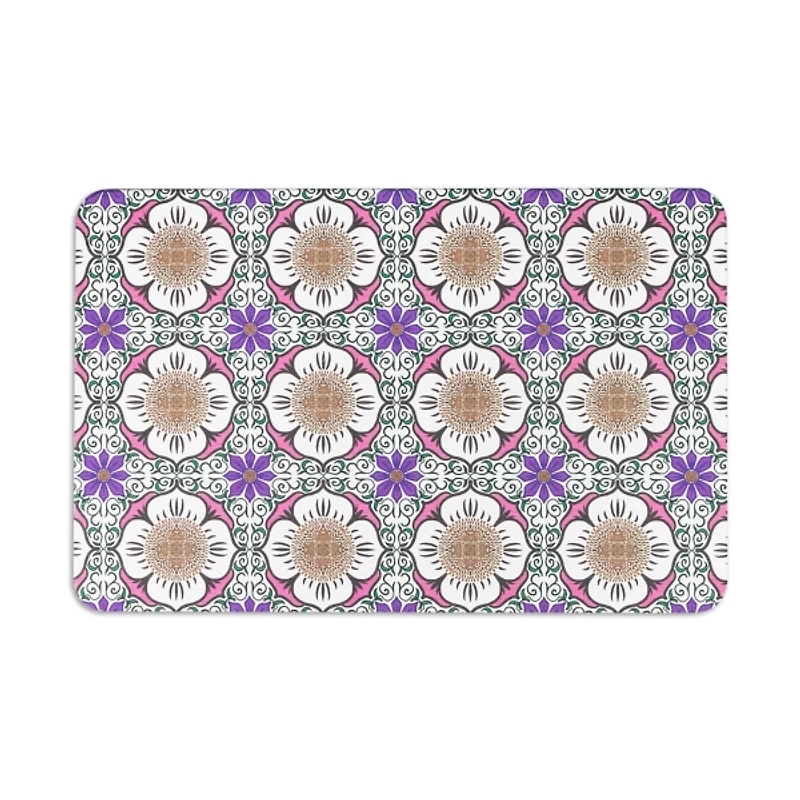Purple Flower Stone Bath Mat