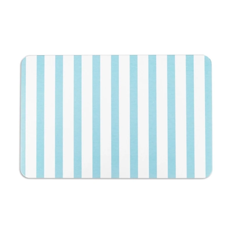 Blue Striped Stone Bath Mat