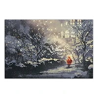 Santa Walking in the Snow Canvas Art Print