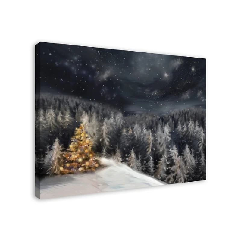 Gold Tree Winter Landscape Canvas Art Print