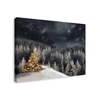 Gold Tree Winter Landscape Canvas Art Print