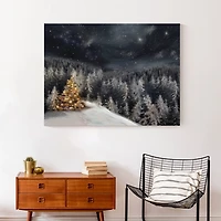 Gold Tree Winter Landscape Canvas Art Print