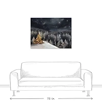 Gold Tree Winter Landscape Canvas Art Print