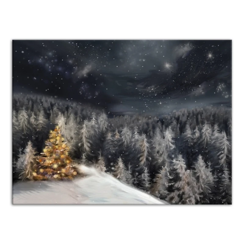 Gold Tree Winter Landscape Canvas Art Print