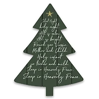Green Silent Night Christmas Tree Wall Plaque
