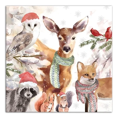 Watercolor Woodland Creatures Canvas Art Print