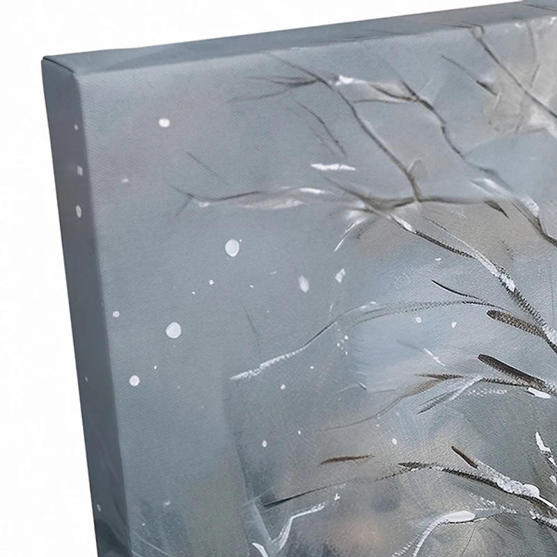 Snow Winter Village Canvas Art Print