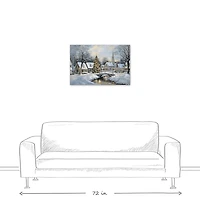 Snow Winter Village Canvas Art Print