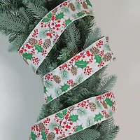 Glitter Holly Berries 16 yard Christmas Ribbon