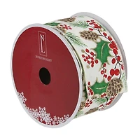 Glitter Holly Berries 16 yard Christmas Ribbon