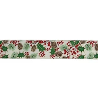 Glitter Holly Berries 16 yard Christmas Ribbon