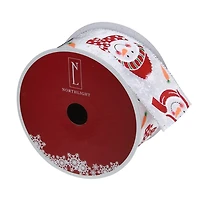 Red and White Snowman 16 yard Christmas Ribbon
