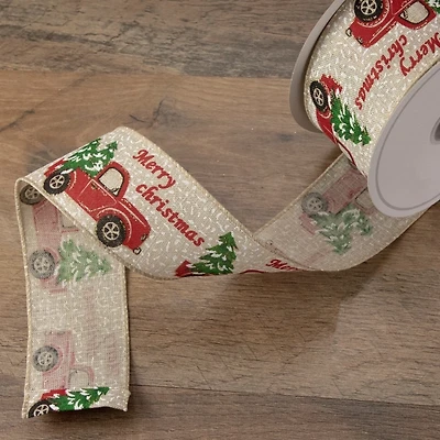 Red Vintage Truck 16 yard Christmas Ribbon