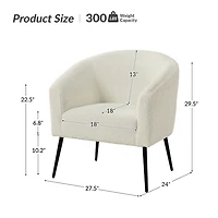 Ivory Boucle Chenille George Accent Chair