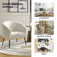 Ivory Boucle Chenille George Accent Chair