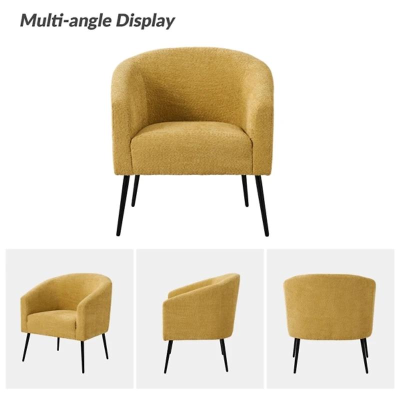 Yellow Chenille Upholstered Georgia Accent Chair