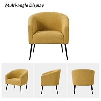 Yellow Chenille Upholstered Georgia Accent Chair