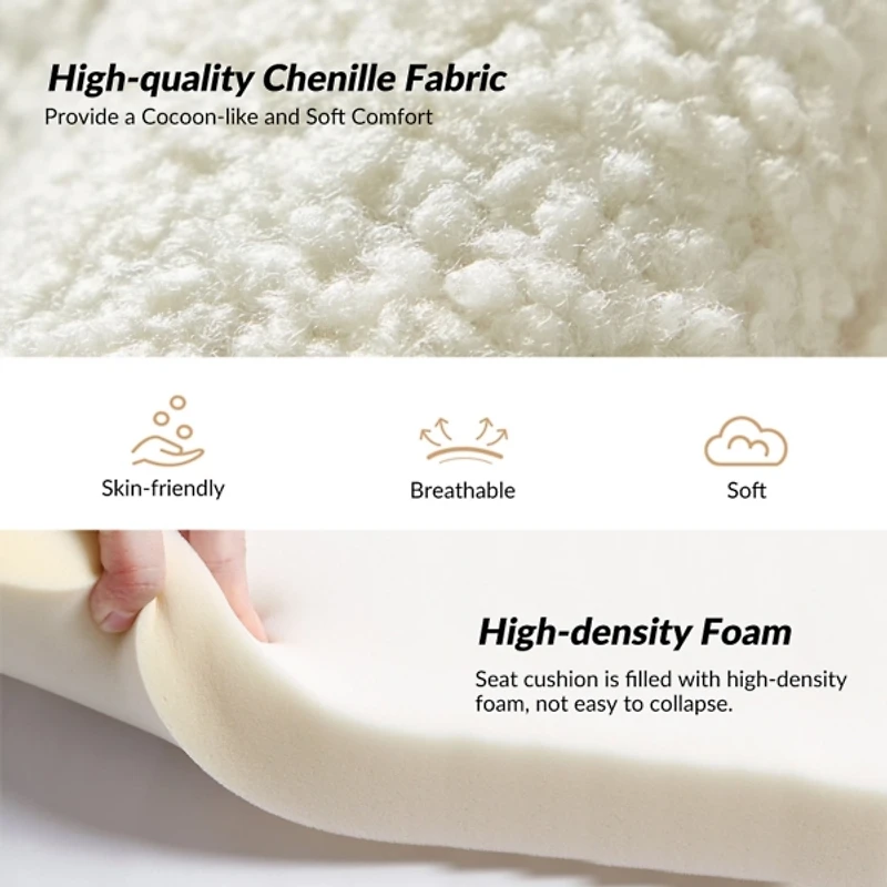 Ivory Sherpa Upholstered Nelle Accent Chair