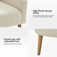 Ivory Sherpa Upholstered Nelle Accent Chair