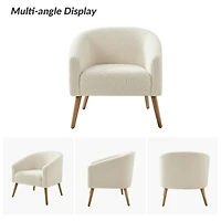 Ivory Sherpa Upholstered Nelle Accent Chair