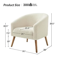 Ivory Sherpa Upholstered Nelle Accent Chair
