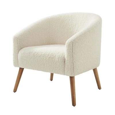 Ivory Sherpa Upholstered Nelle Accent Chair