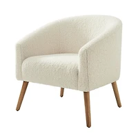 Ivory Sherpa Upholstered Nelle Accent Chair