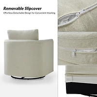 Ivory Upholstered Vasser Slipcover Swivel Chair