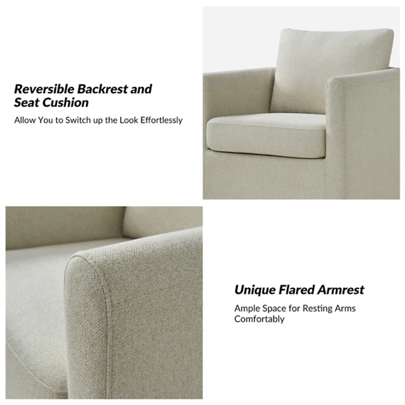 Ivory Upholstered Vasser Slipcover Swivel Chair