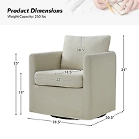 Ivory Upholstered Vasser Slipcover Swivel Chair