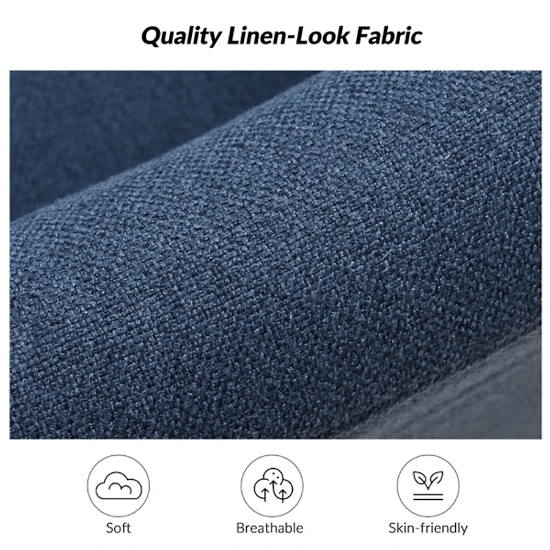 Navy Upholstered Vasser Slipcover Swivel Chair