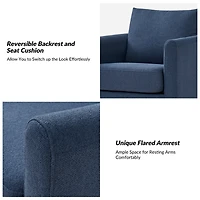 Navy Upholstered Vasser Slipcover Swivel Chair