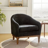 Wool Upholstered Joan Barrel Accent Chair