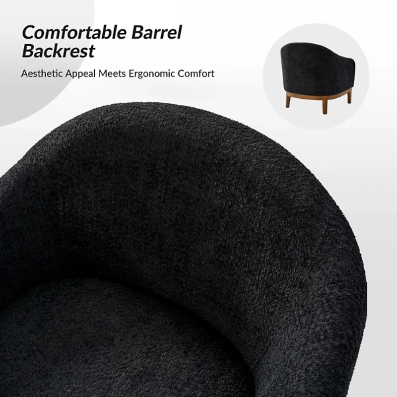 Wool Upholstered Joan Barrel Accent Chair