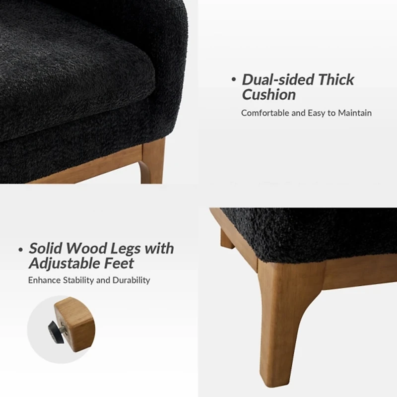 Wool Upholstered Joan Barrel Accent Chair