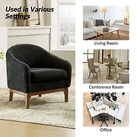 Wool Upholstered Joan Barrel Accent Chair