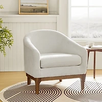 Wool Upholstered Joan Barrel Accent Chair