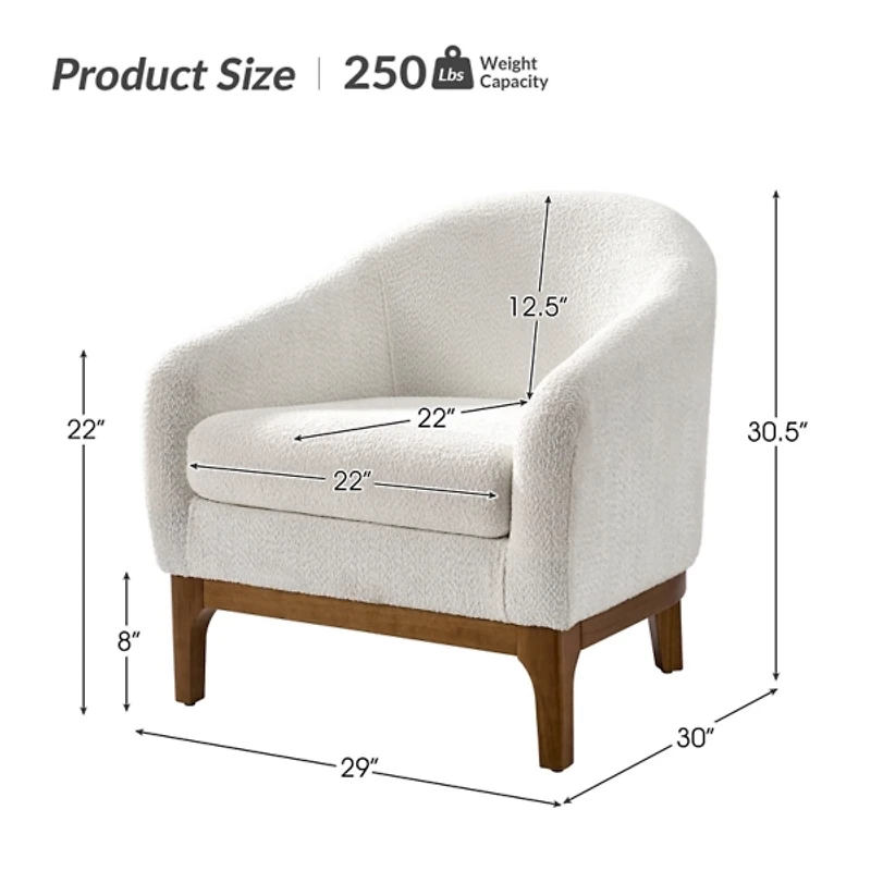 Wool Upholstered Joan Barrel Accent Chair