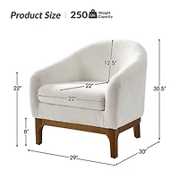 Wool Upholstered Joan Barrel Accent Chair