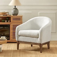 Wool Upholstered Joan Barrel Accent Chair