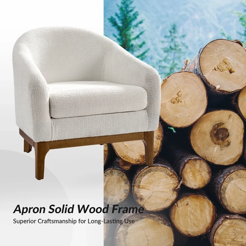 Wool Upholstered Joan Barrel Accent Chair