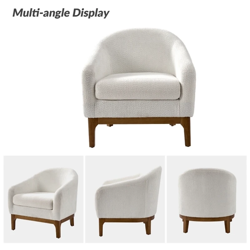 Wool Upholstered Joan Barrel Accent Chair