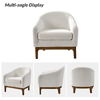 Wool Upholstered Joan Barrel Accent Chair