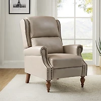 Rosalie Beige Faux Leather Manual Recliner