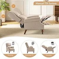 Rosalie Beige Faux Leather Manual Recliner