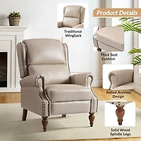 Rosalie Beige Faux Leather Manual Recliner