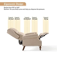 Rosalie Beige Faux Leather Manual Recliner